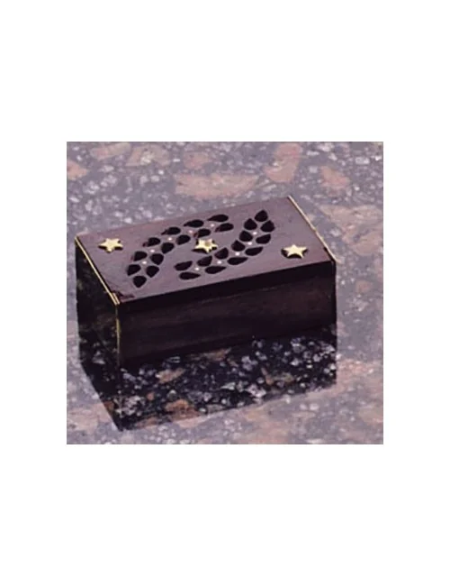 Holz Duftdose mit Deckel ca. 7,5x4cm (für z.B. Amber)