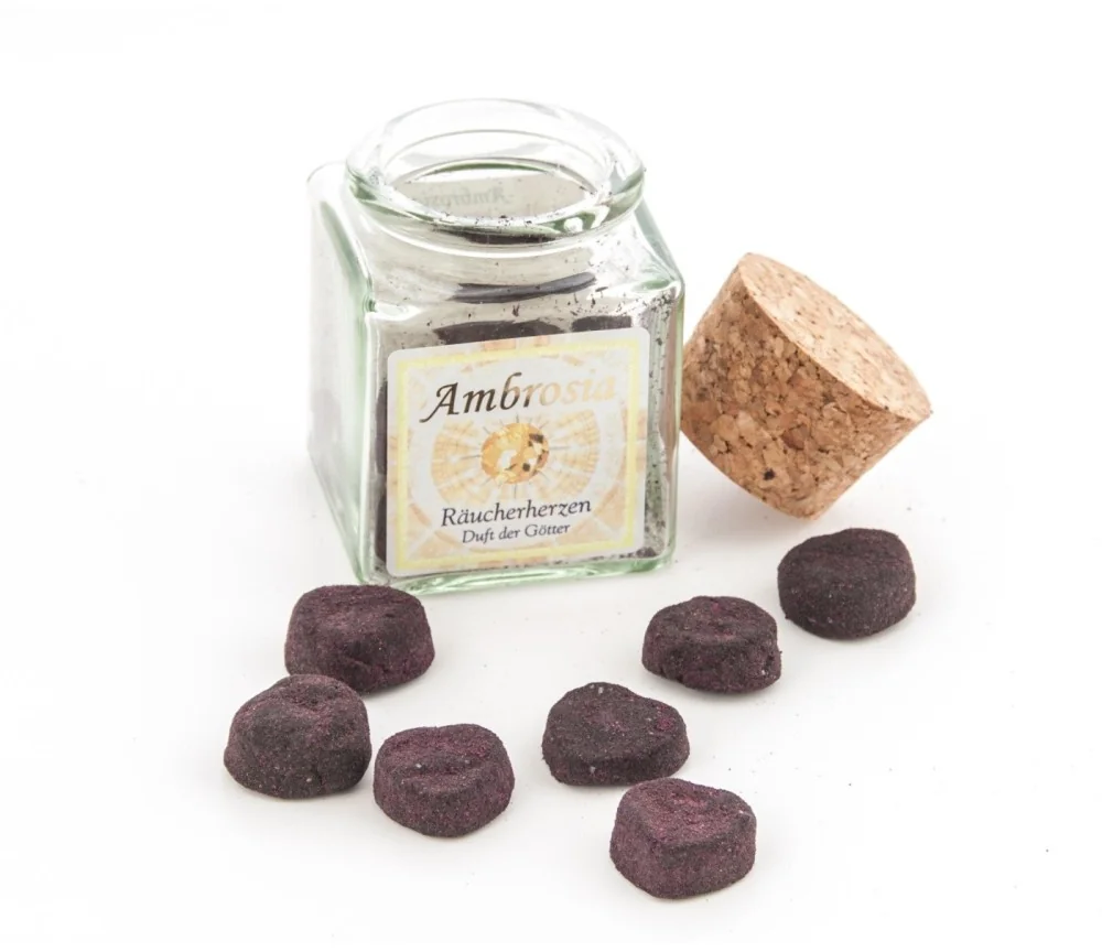 Räucherware - Ambrosia Herz im Glas - 12 Stück