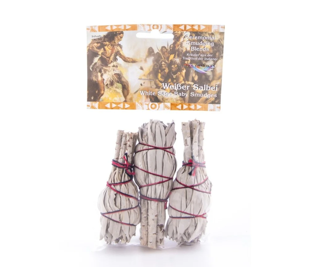 Smudge Bündel Mini - weißer Salbei 3 erPack - ca.10 cm