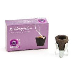 Kohletöpfchen zum Räuchern - 6 Stück inkl. Halter
