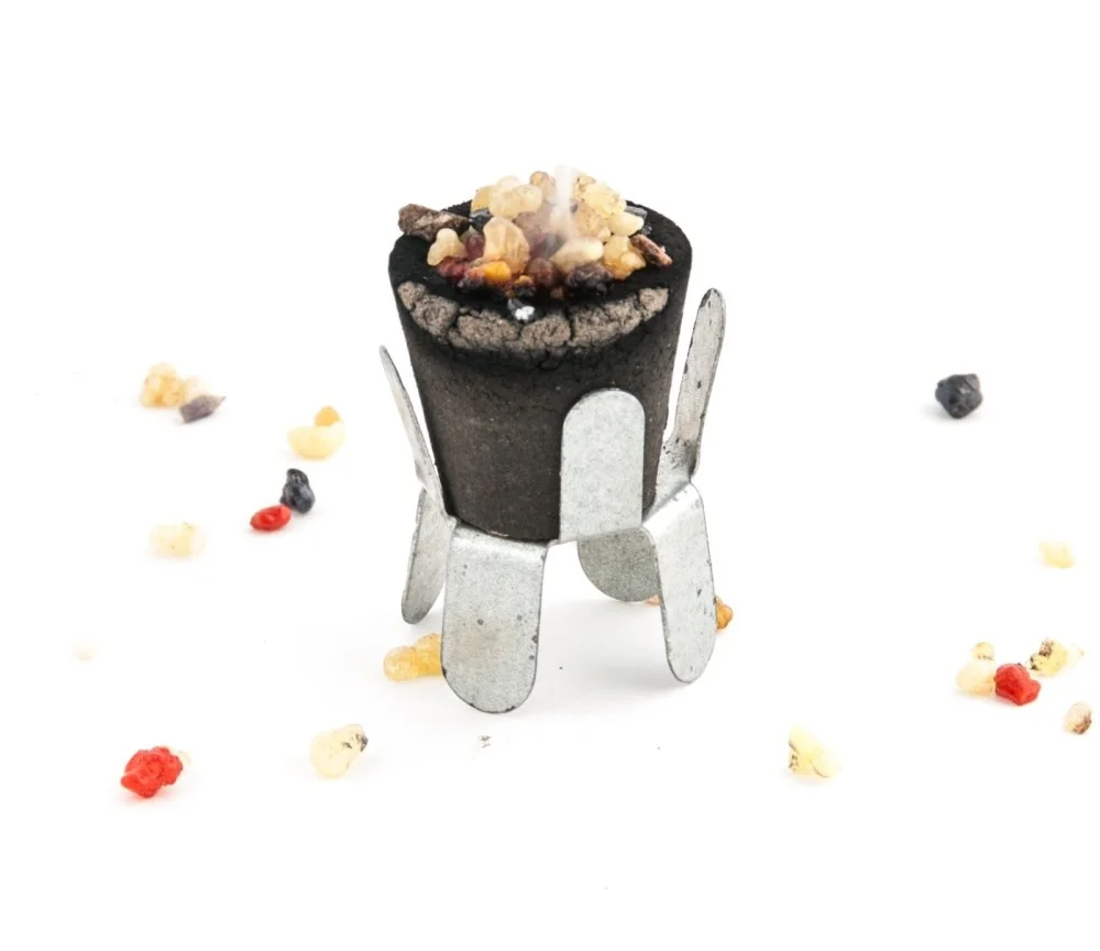 Kohletöpfchen zum Räuchern - 6 Stück inkl. Halter