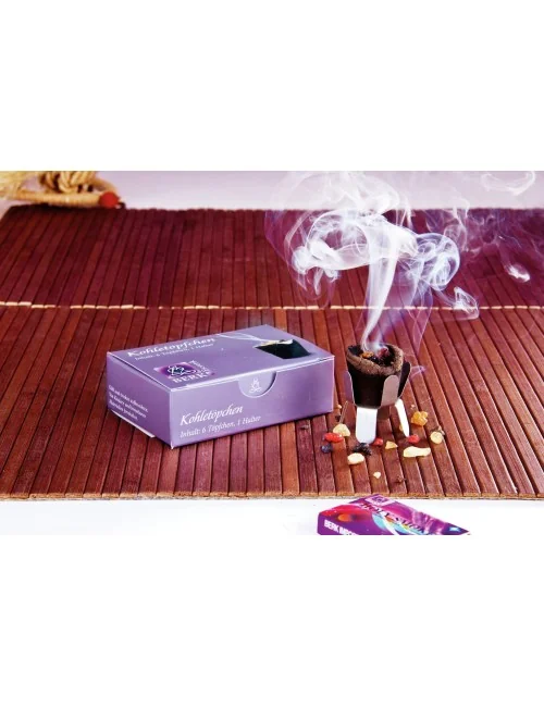 Kohletöpfchen zum Räuchern - 6 Stück inkl. Halter