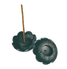 Räucherstäbchenhalter - Lotus - aus Ton Schwarz