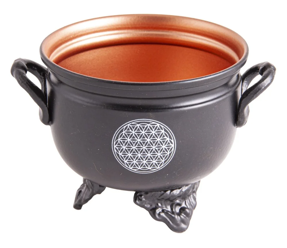 Räuchergefäß - Hexenkessel - Caldron Blume des Lebens ca.10x8,5cm