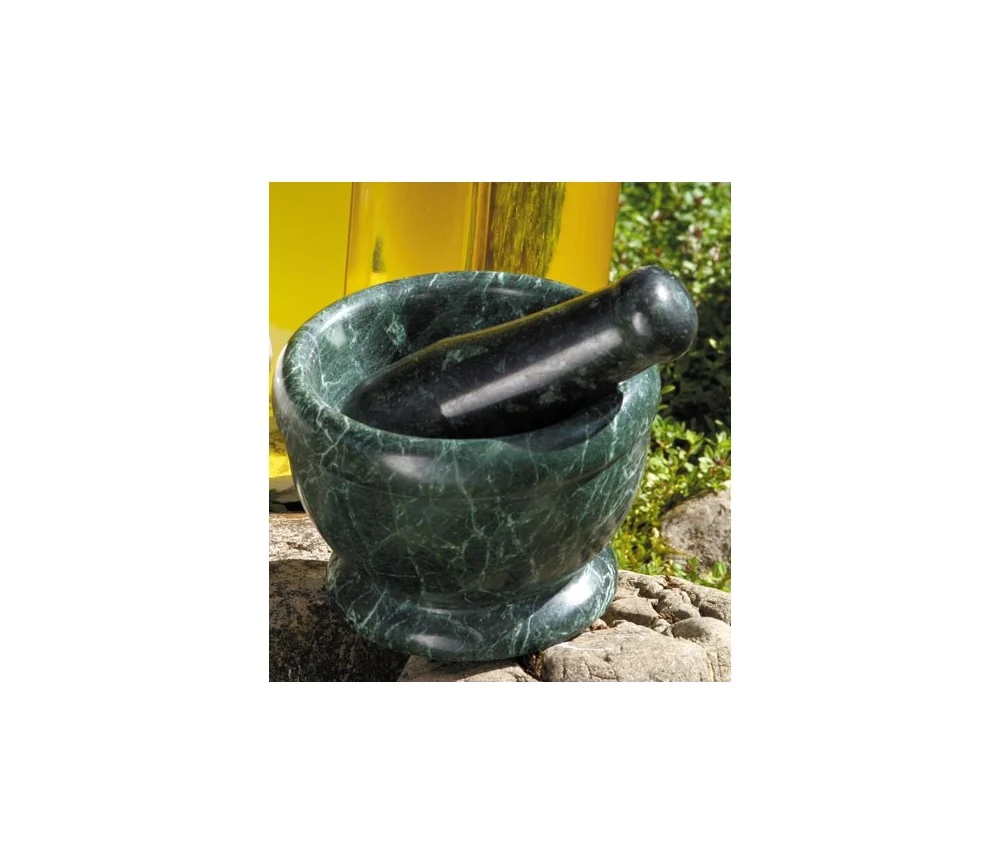 Mörser aus Serpentin mit passendem Serpentin-Stößel ca. 12x9 cm