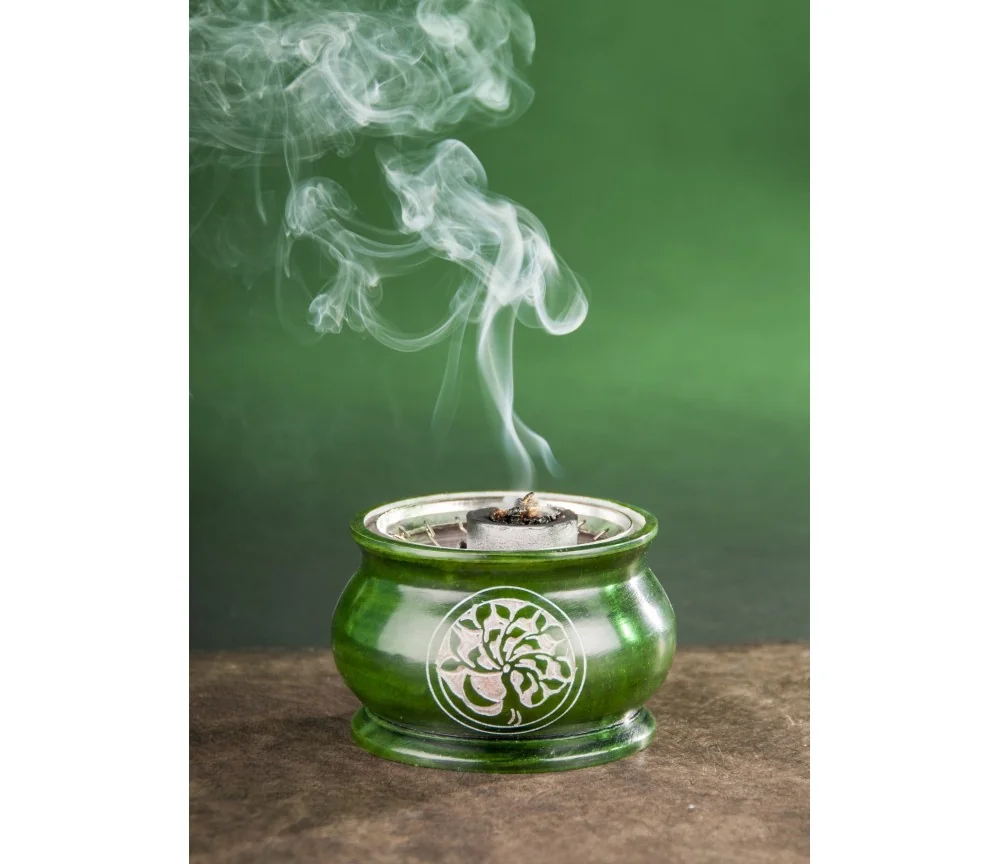 Räuchergefäß mit Netz - Yggdrasil grün