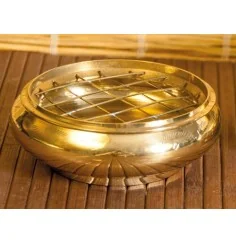 Räucherschale - mit Netzeinsatz ca. 8 cm aus Messing