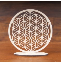 Blume des Lebens zum Stellen aus Holz  - 18 cm