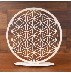 Blume des Lebens zum Stellen aus Holz - 22 cm