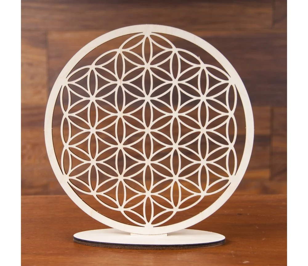 Blume des Lebens zum Stellen aus Holz - 22 cm