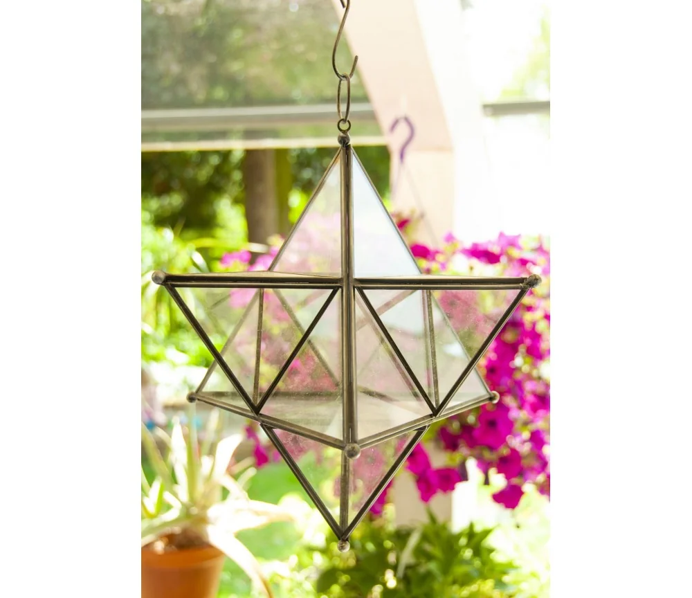 Hängende Dekoration - Orientalisches Licht "Merkaba" mit Kette 25 x 30 cm