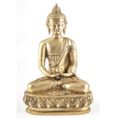 Statue - Buddha Amithaba, Messing, ca. 20 cm