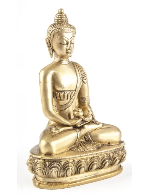 Statue - Buddha Amithaba, Messing, ca. 20 cm