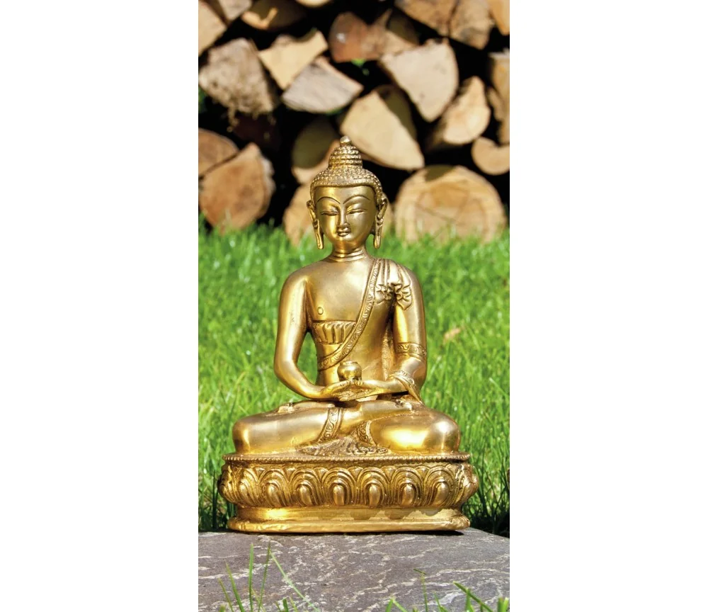 Statue - Buddha Amithaba, Messing, ca. 20 cm