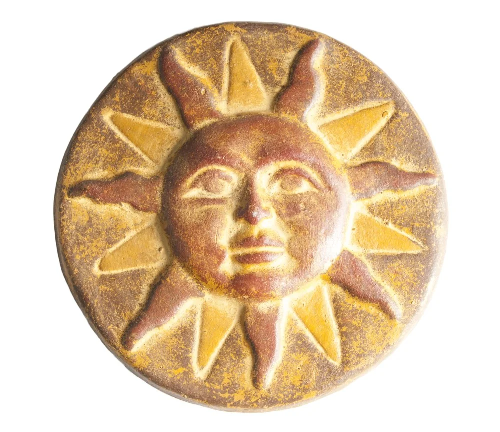 Wanddekoration Sonne, Keramik ca. 24 cm