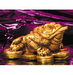 Statue - Dreibeiniger Geldfrosch aus Messing ca. 6,5cm x 5,5cm