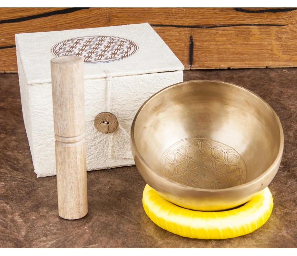 Klangschalen Set - Blume des Lebens, groß - ca. 11,5 cm