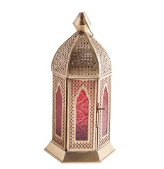 Orientalische Laterne - Alladin - gold / rot ca. 28 x 15 cm