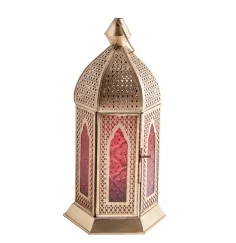 Orientalische Laterne - Alladin - gold / rot ca. 28 x 15 cm