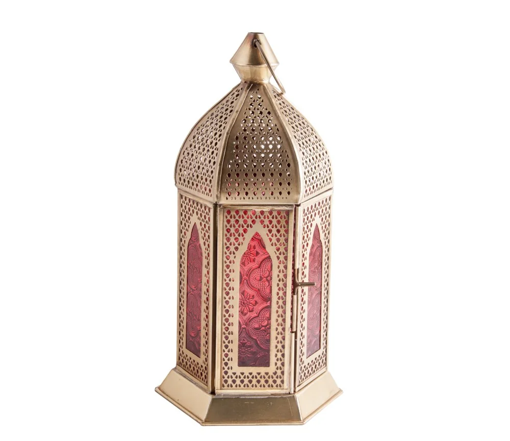 Orientalische Laterne - Alladin - gold / rot ca. 28 x 15 cm