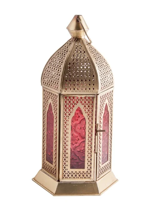 Orientalische Laterne - Alladin - gold / rot ca. 28 x 15 cm