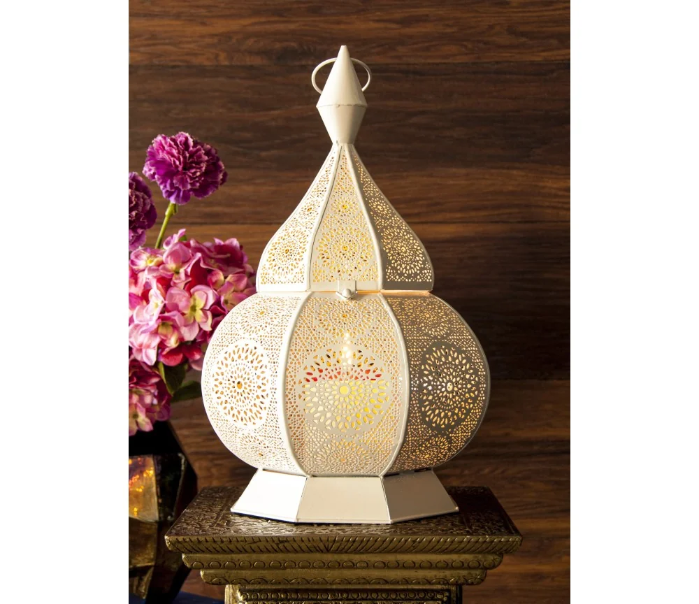 Orientalische Laterne - Wunderlampe - weiß ca. 39 x 29 cm