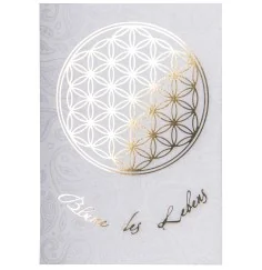 Postkarte - Blume des Lebens - Gold/Weiß DINA6