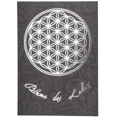Postkarte - Blume des Lebens - Silber/Schwarz DINA6