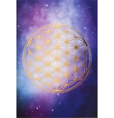 Postkarte - Blume des Lebens - Universum Gold DINA6