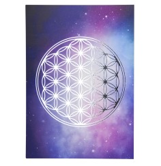 Postkarte - Blume des Lebens - Universum Silber DINA6