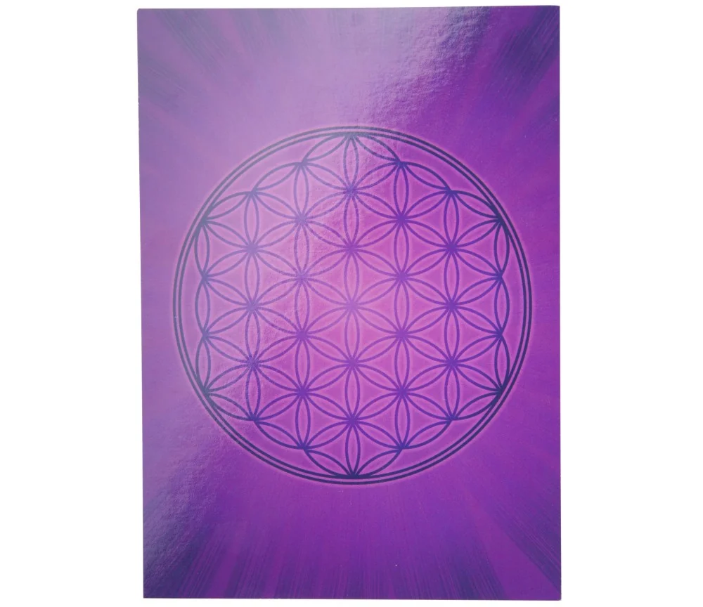 Postkarte - Blume des Lebens - Violett DINA6
