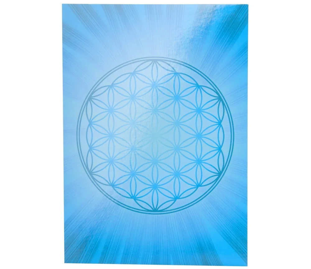 Postkarte - Blume des Lebens - Blau DINA6
