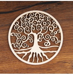 Yggdrasil aus Holz 8 cm - 5 er Pack