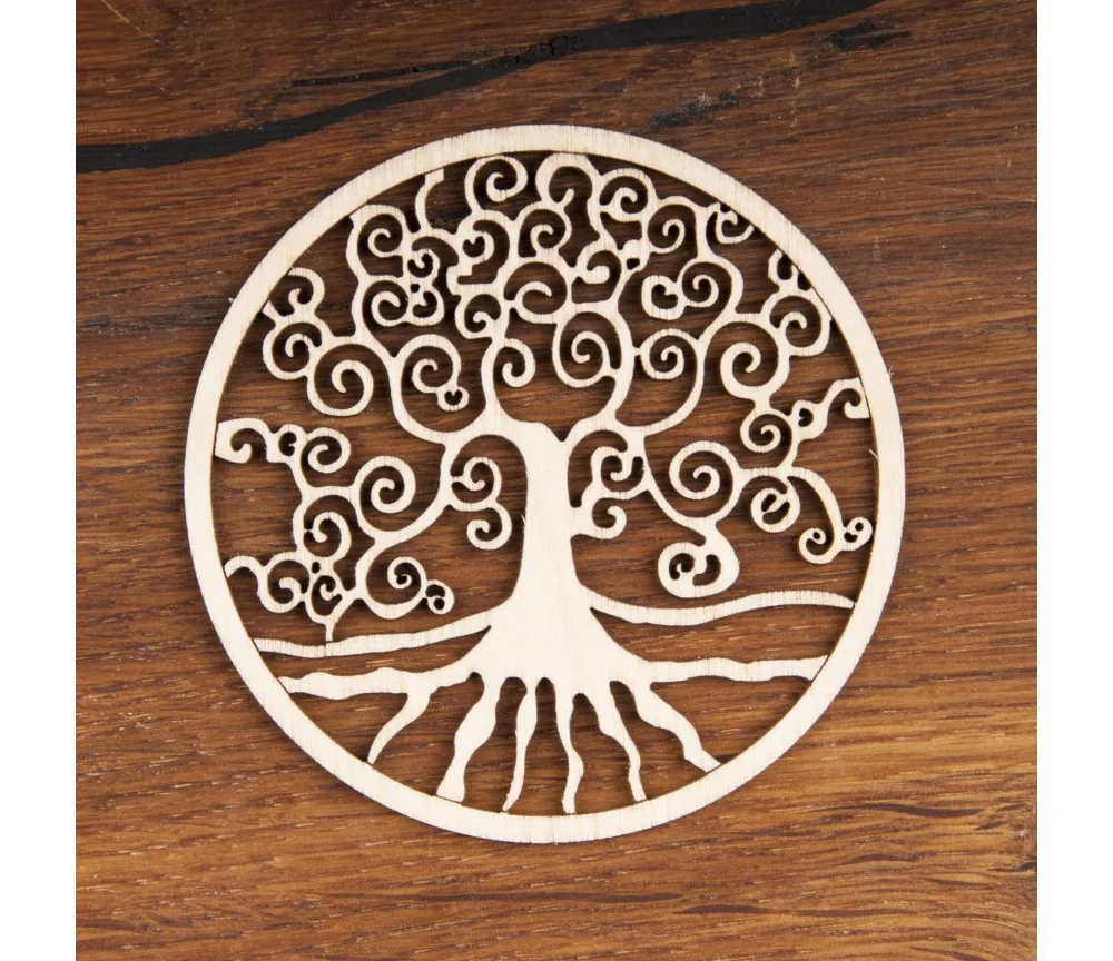 Yggdrasil aus Holz 8 cm - 5 er Pack