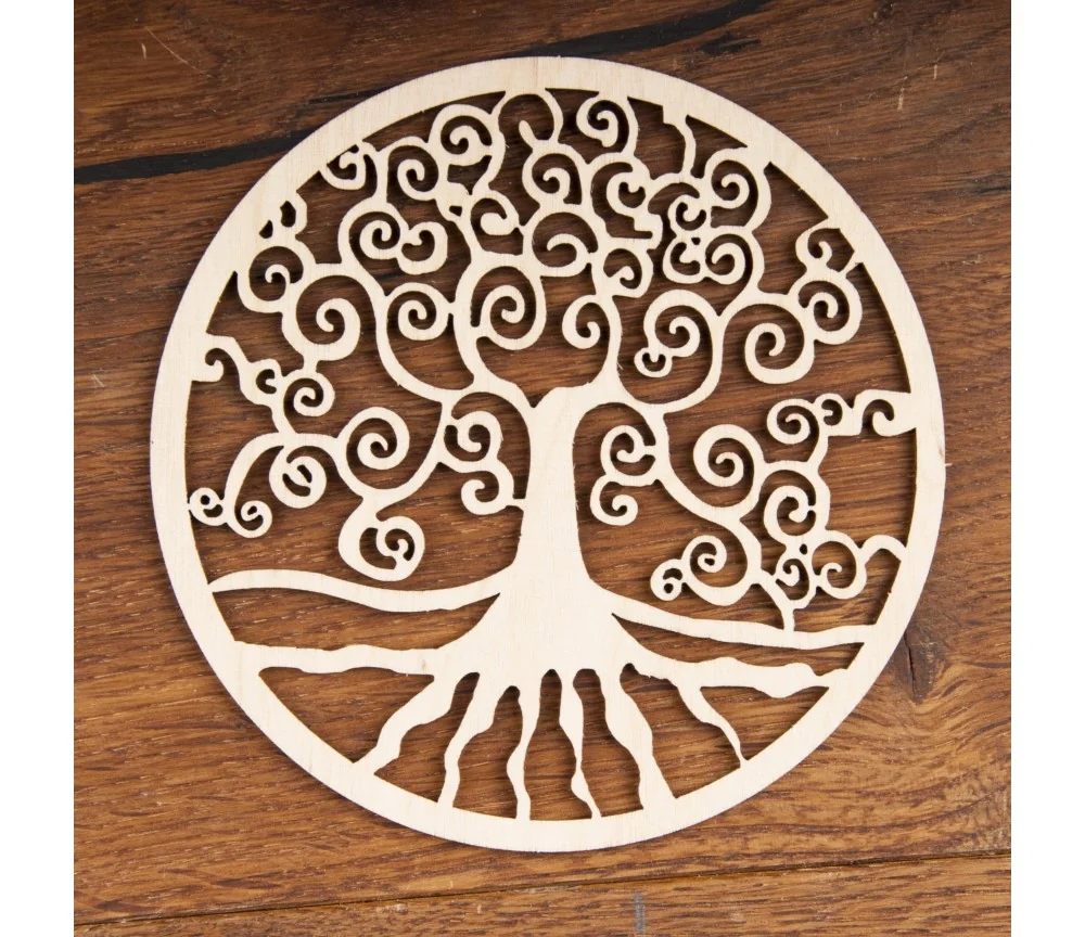 Yggdrasil aus Holz 12 cm - 5er Pack