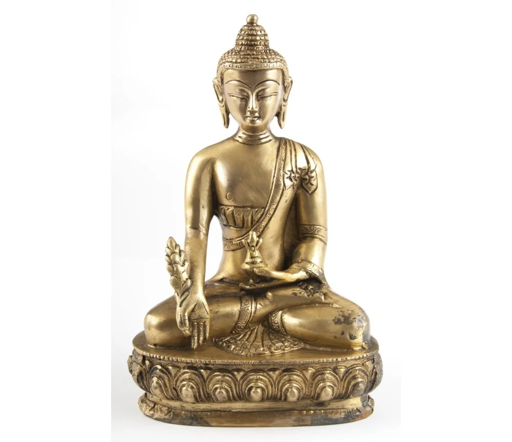 Statue - Buddha Medizin, Messing, ca. 20 cm