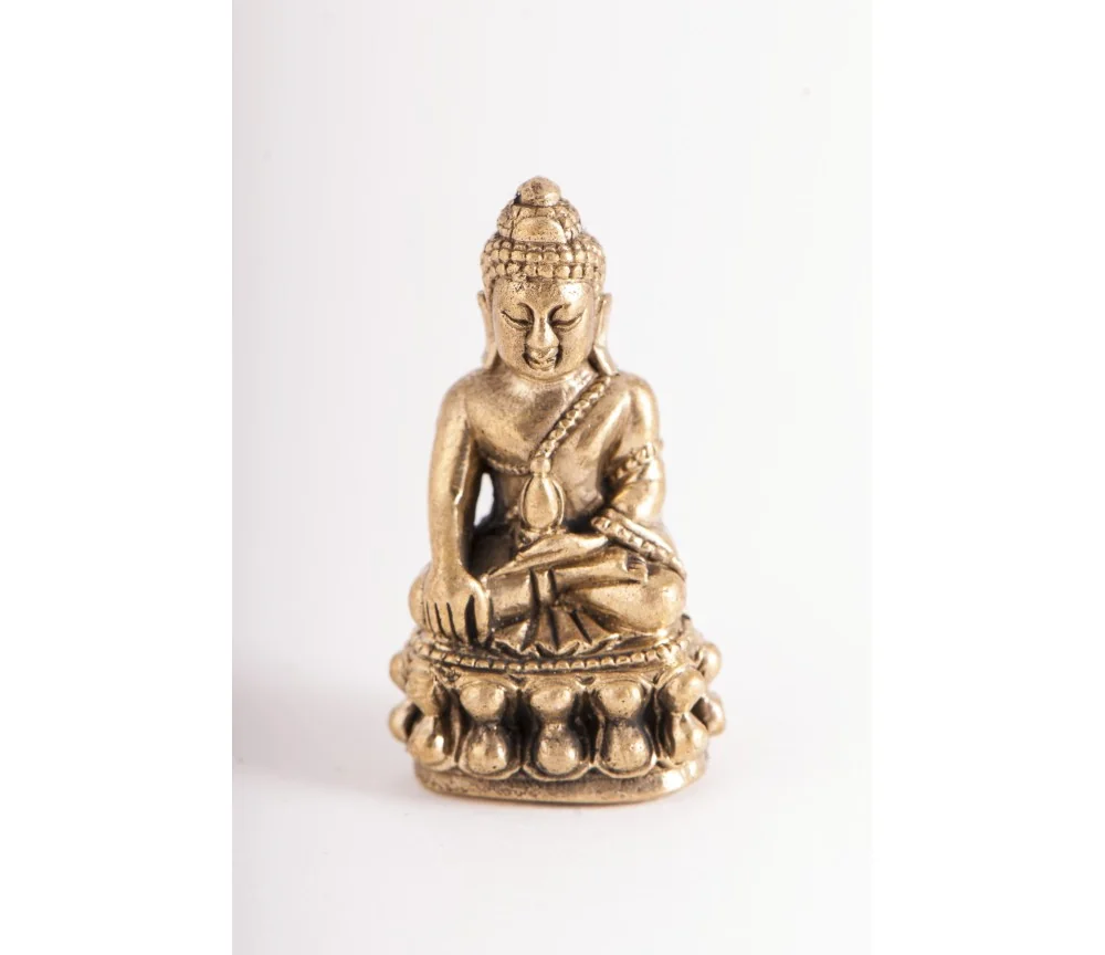 Statue - Miniaturfigur Medizinbuddha - Messing - ca. 3 cm