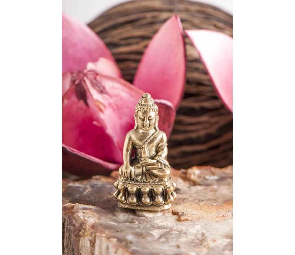 Statue - Miniaturfigur Medizinbuddha - Messing - ca. 3 cm