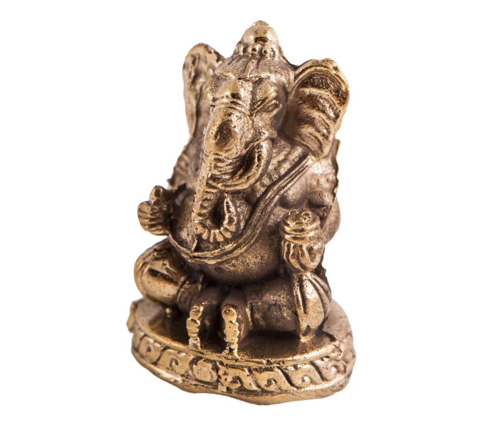 Statue - Miniaturfigur Ganesha - Messing ca. 2,8 cm