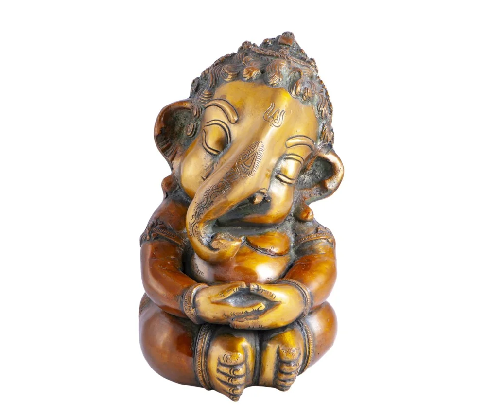 Statue - Baby - Ganesha - Messing ca. 21cm
