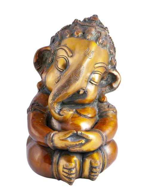 Statue - Baby - Ganesha - Messing ca. 21cm