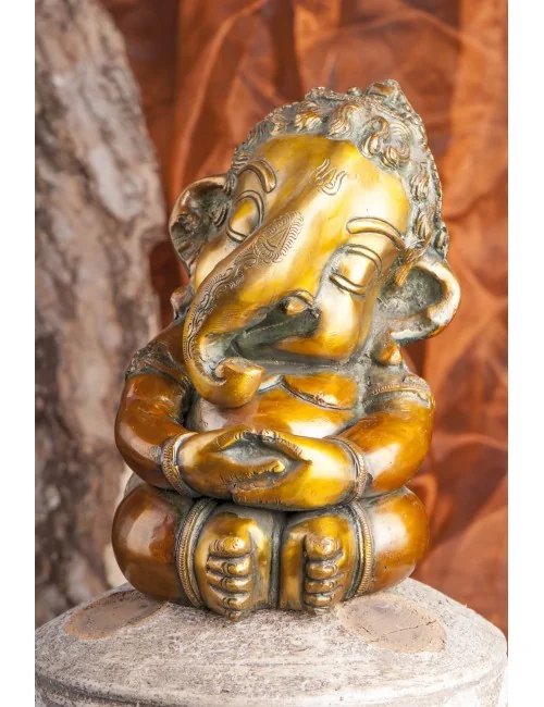 Statue - Baby - Ganesha - Messing ca. 21cm