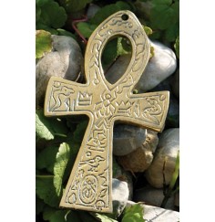 Ankh Messing, klein - mit ägyptischem Symbol ca. 11 cm