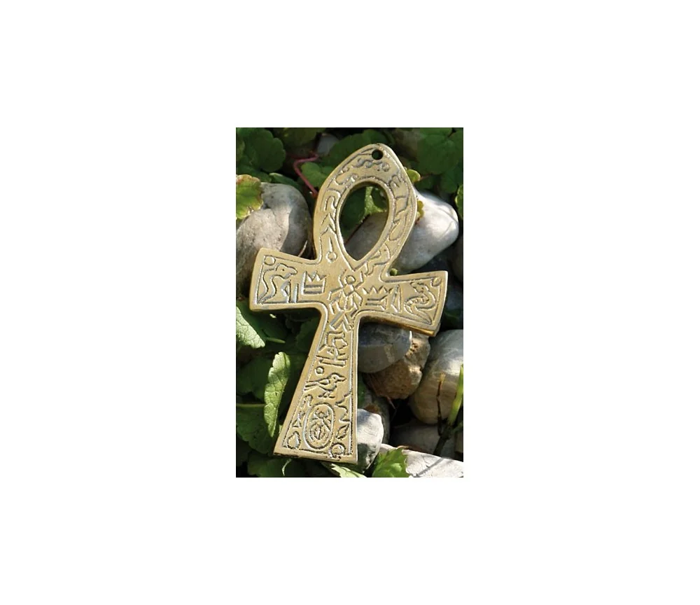 Ankh Messing, klein - mit ägyptischem Symbol ca. 11 cm