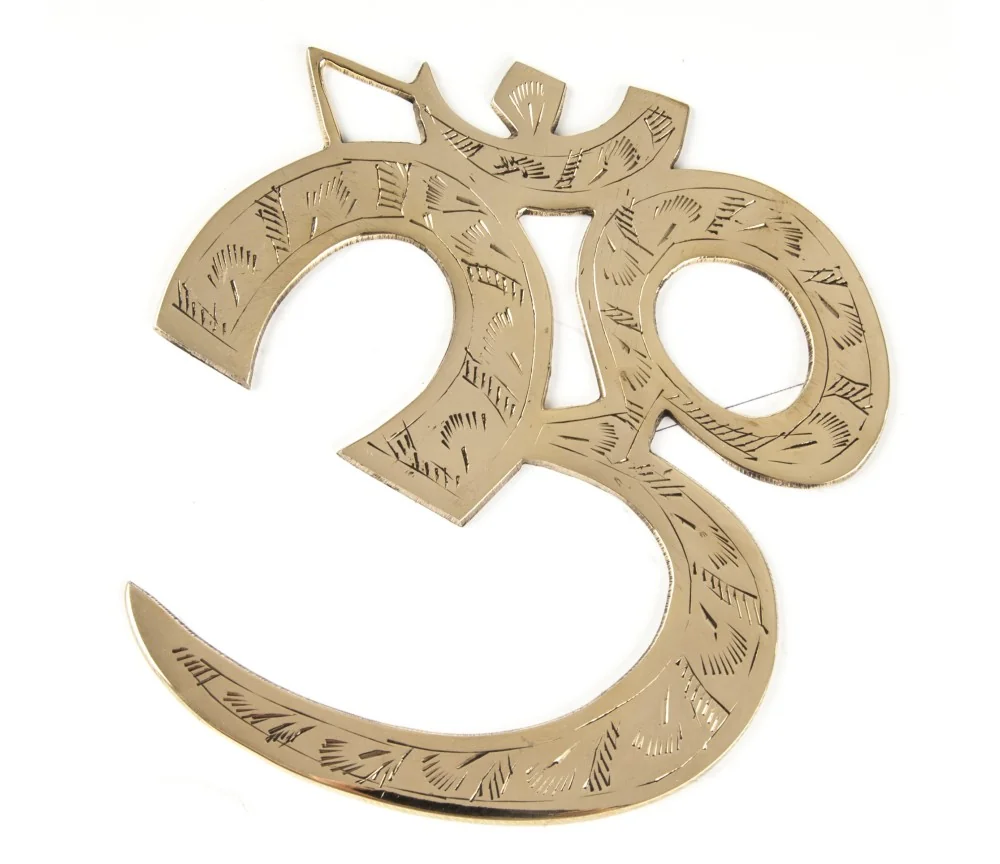 Om-Wandsymbol, Messing, 17 cm