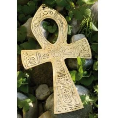 Ankh Messing, groß - mit ägyptischem Symbol ca. 19 cm
