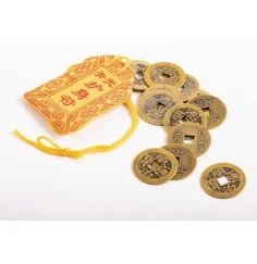 Glücksmünzen Set - großes chinesisches Set inkl. Beutel mit 12 Stück