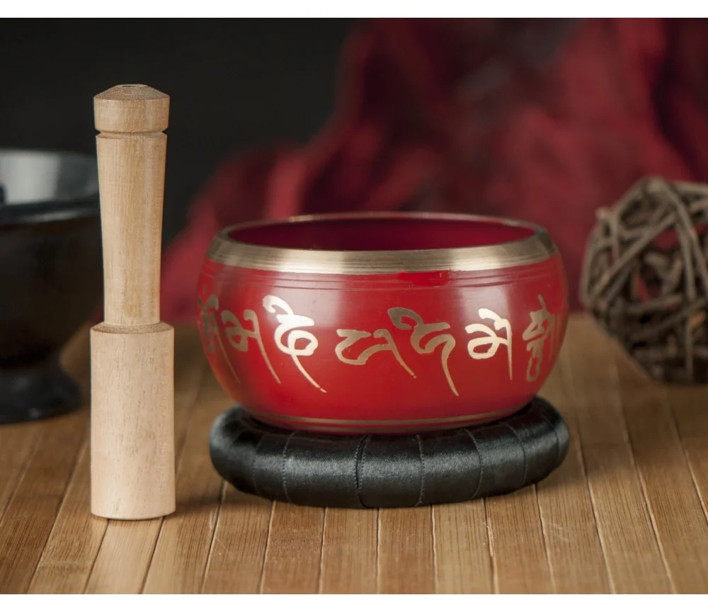 Klangschalen Set- Lotus, rot ca. 13 cm