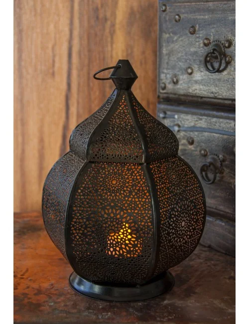 Orientalische Laterne - Goldfunke - schwarz ca. 23 x 15 cm