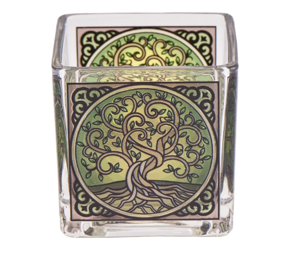 Teelichtglas - Yggdrasil ca.6x6 cm